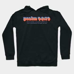 Psalm 94:19 Bible Verse Retro 70's Colors Hoodie